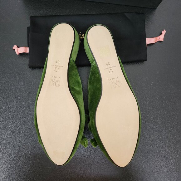 NIB - OLIVIA MORRIS At Home DAPHNE SLIPPER SLIDE | Lime Velvet - Picture 8 of 10
